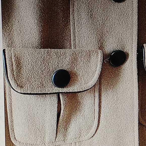 Knitted Dove Wool Blend Winter/Fall Coat Women's Sz Small Tan w Faux Fur Collar - Picture 3 of 11